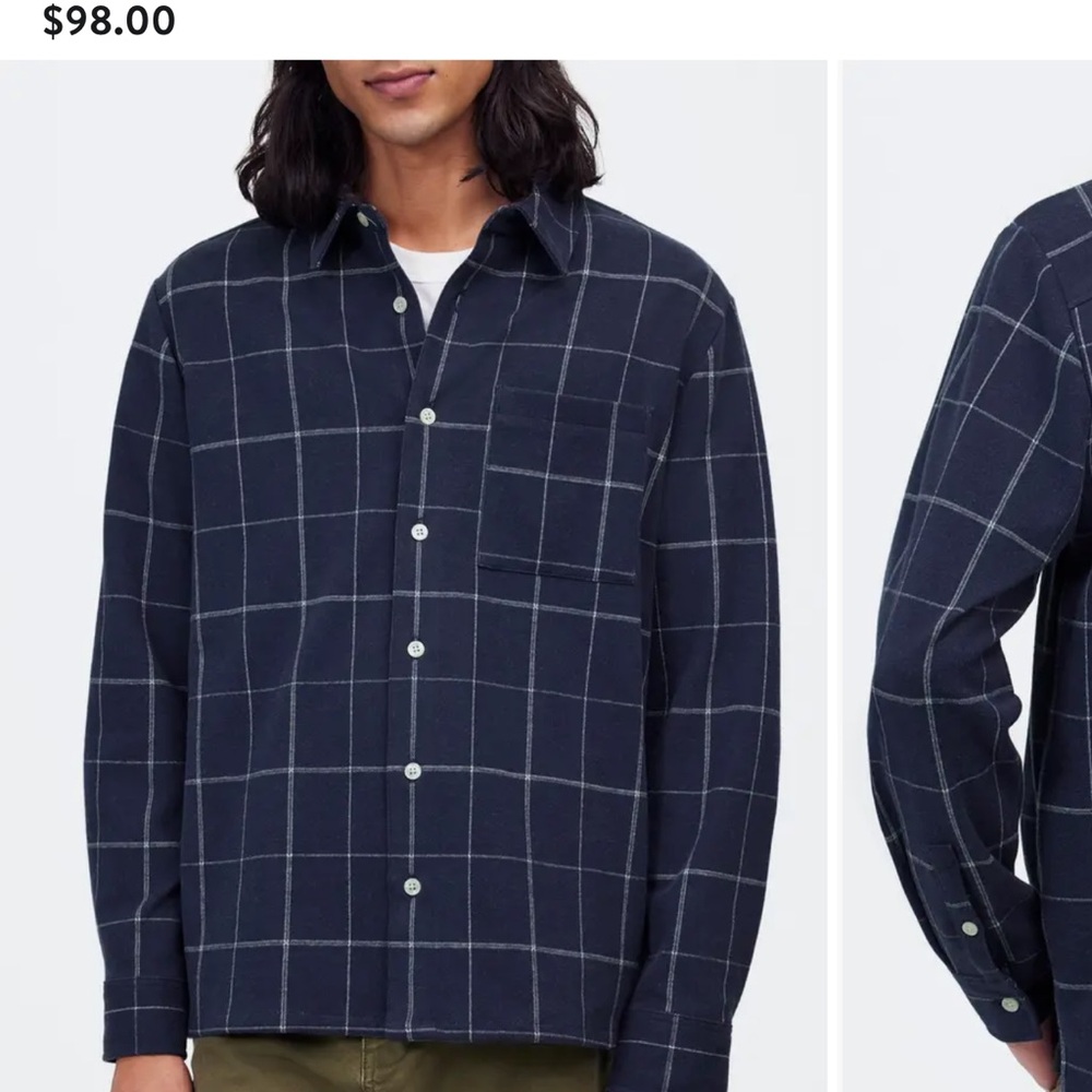 Madewell Devoe Blue plaid Button Up Shirt